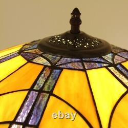 Tiffany Style Stained Glass Table Lamp with Victorian Design Shade