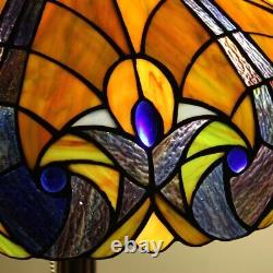 Tiffany Style Stained Glass Table Lamp with Victorian Design Shade