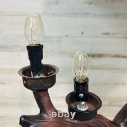 Tiffany-Style Stained Glass Table Lamp withBirds on Tree Branch Base, Double-Lit