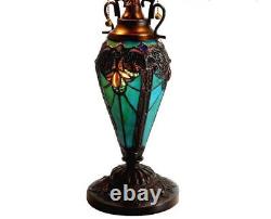 Tiffany Style Stained Glass Theme Double Lit Table Accent Victorian Reading Lamp