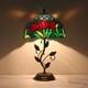 Tiffany Style Stained Glass Tulip Table Lamp Metal Leaf Base 12x12x19 In