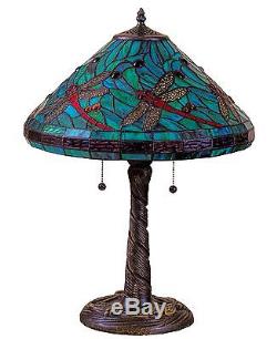 Tiffany Style Stained Glass Turquoise Table Lamp 16 Shade New