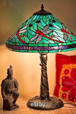 Tiffany Style Stained Glass Turquoise Table Lamp 16 Shade New