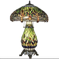 Tiffany Style Stained Glass Yellow Dragon Table Lamp WithIlluminated Base New