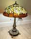 Tiffany Style Stained Glass Table Lamp With Metal Base 26 Perfect Condition