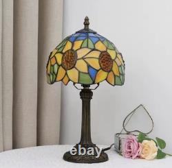 Tiffany Style Sunflower Stained Glass Table Lamp Vintage Bedside Light Decor