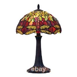 Tiffany Style Table Desk Lamp Dragonfly Stained Glass 12 Shade 18 Tall