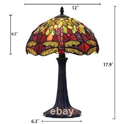Tiffany Style Table Desk Lamp Dragonfly Stained Glass 12 Shade 18 Tall