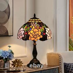 Tiffany Style Table Lamp, 12 Inch Stained Glass Lamp, Antique Table Lamp, Bed