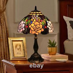 Tiffany Style Table Lamp, 12 Inch Stained Glass Lamp, Antique Table Lamp, Bed
