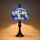 Tiffany Style Table Lamp, 8 Inch Moon Stained Glass Night Light, Antique Bronze