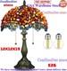 Tiffany Style Table Lamp Amber Stained Glass Agate Vintage Bedside Light New