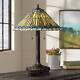 Tiffany Style Table Lamp Antique Bronze Stained Glass For Living Room Bedroom