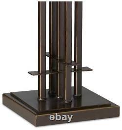 Tiffany Style Table Lamp Art Deco Bronze Stained Glass for Living Room