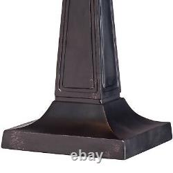 Tiffany Style Table Lamp Art Deco Bronze Stained Glass for Living Room Bedroom