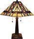 Tiffany Style Table Lamp Banker Mission 22 Tall Stained Glass