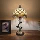 Tiffany Style Table Lamp Beige Stained Glass Crystal Beans Led Bulb 8w8d16h