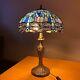 Tiffany Style Table Lamp Blue 18 Inch Shade Stained Glass Dragonfly Art Us