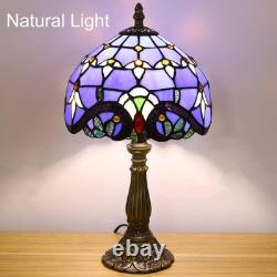 Tiffany Style Table Lamp, Blue Baroque Style Stained Glass Lamp, 8 Inch Small An
