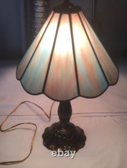 Tiffany Style Table Lamp Blue Shade 20 Inch