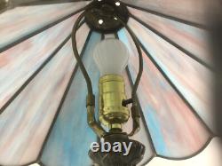 Tiffany Style Table Lamp Blue Shade 20 Inch