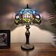 Tiffany Style Table Lamp Blue Stained Glass Tulips Led Bulb Include 12w19h