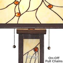 Tiffany Style Table Lamp Classic Bronze Stained Glass for Living Room Bedroom