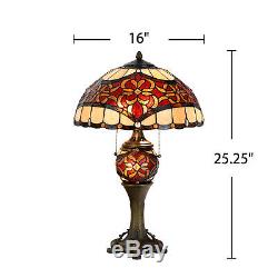 Tiffany Style Table Lamp Double Lit Desk Lamp Stained Glass Home Decor Lighting