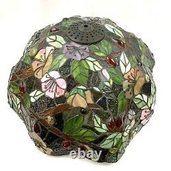 Tiffany Style Table Lamp Double Lit Stained Glass Lamp Tree Jungle Monkeys 27
