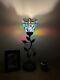 Tiffany Style Table Lamp Dragonfly Blue Stained Glass 2 Usb Ports Led Bulb H20