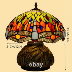 Tiffany Style Table Lamp Dragonfly, Small Stained Glass Lamp for Bedside, Bedroo