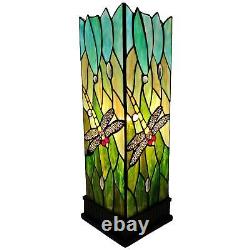 Tiffany Style Table Lamp Dragonfly Stained Glass Piano Decor Multicolored