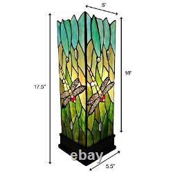 Tiffany Style Table Lamp Dragonfly Stained Glass Piano Decor Multicolored