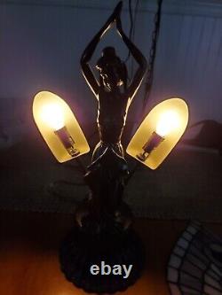 Tiffany Style Table Lamp Fairy Angel With Stain Glass Wings