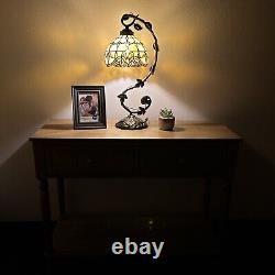Tiffany Style Table Lamp Gold Stained Glass Baroque Style H21