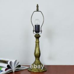 Tiffany Style Table Lamp Grape Rose Stained Glass Vintage Bedside Light 19'' H