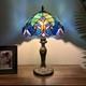 Tiffany Style Table Lamp Green Blue Stained Glass Included Led Bulb 12w19h