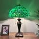 Tiffany Style Table Lamp Green Stained Glass Baroque Style Lavender 16w24'h