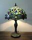 Tiffany Style Table Lamp Green Stained Glass Dragonfly Antique Vintage W12h19