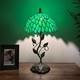 Tiffany Style Table Lamp Green Stained Glass Leaves Included Led Bulb 10w20h