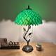 Tiffany Style Table Lamp Green Stained Glass Leaves Led Bulbs Include 24h14w