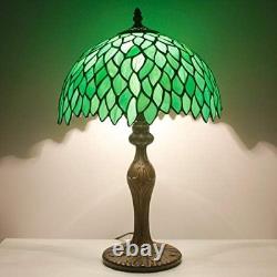 Tiffany Style Table Lamp Green Wisteria Stained Glass Light