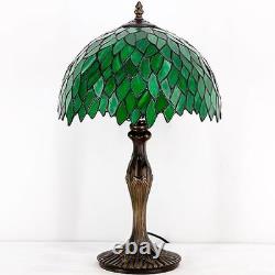 Tiffany Style Table Lamp Green Wisteria Stained Glass Light