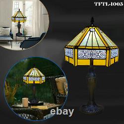 Tiffany Style Table Lamp Handcrafted Bedside Light Desk Lamps Stained Glass UK