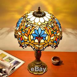 Tiffany Style Table Lamp Handcrafted Victorian Stained Glass Bedroom Desk Light