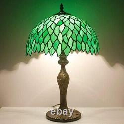 Tiffany Style Table Lamp Light Green Wisteria Stained Glass Lampshade 18 Inch Ta