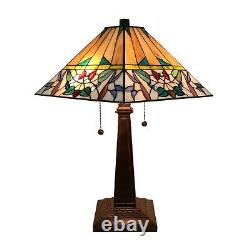 Tiffany Style Table Lamp Mission 22 Tall Stained Glass N/A