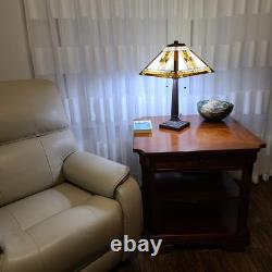 Tiffany Style Table Lamp Mission 23 Tall Stained Glass Multi-Colored