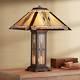 Tiffany Style Table Lamp Mission Bronze Stained Glass For Living Room Bedroom