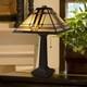 Tiffany-style Table Lamp Mission-design Art Glass Lighting With 2 Led Bulbs